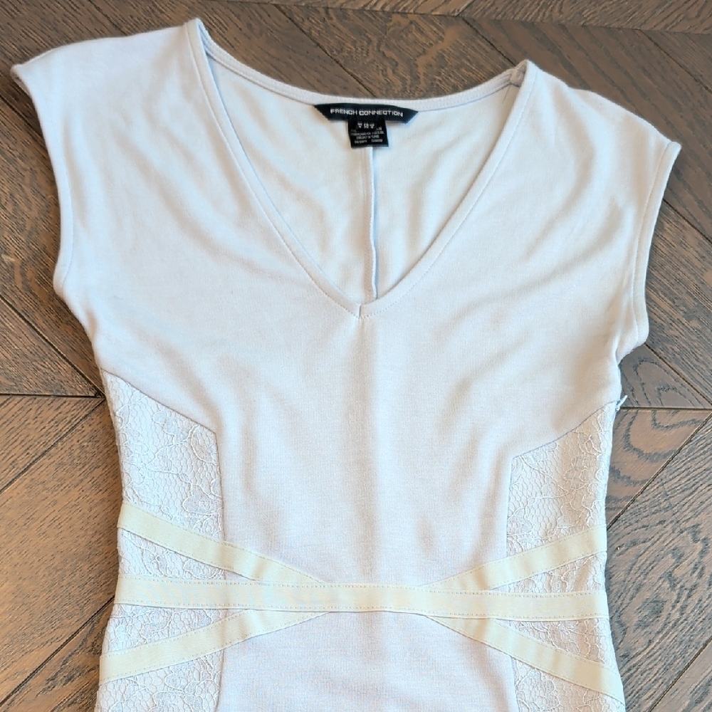French Connection Light Blue/Grey Bodycon Lace Dress Size 0 - Picture 11 of 14